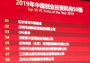 達晨財智榮獲清科“2019年中國創(chuàng)業(yè)投資機構50強”第六名